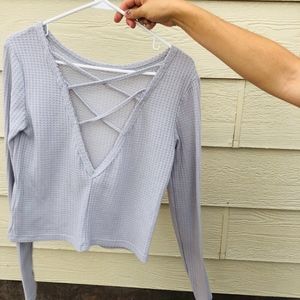 Forever21 Lace up thermal long sleeve